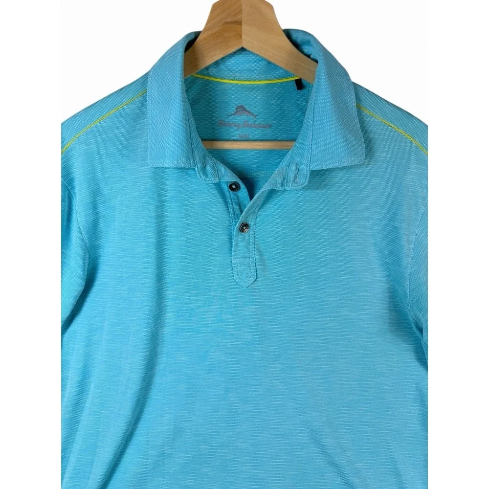 Tommy Bahama IslandZone Polo Shirt Mens Medium Blue Performance Golf